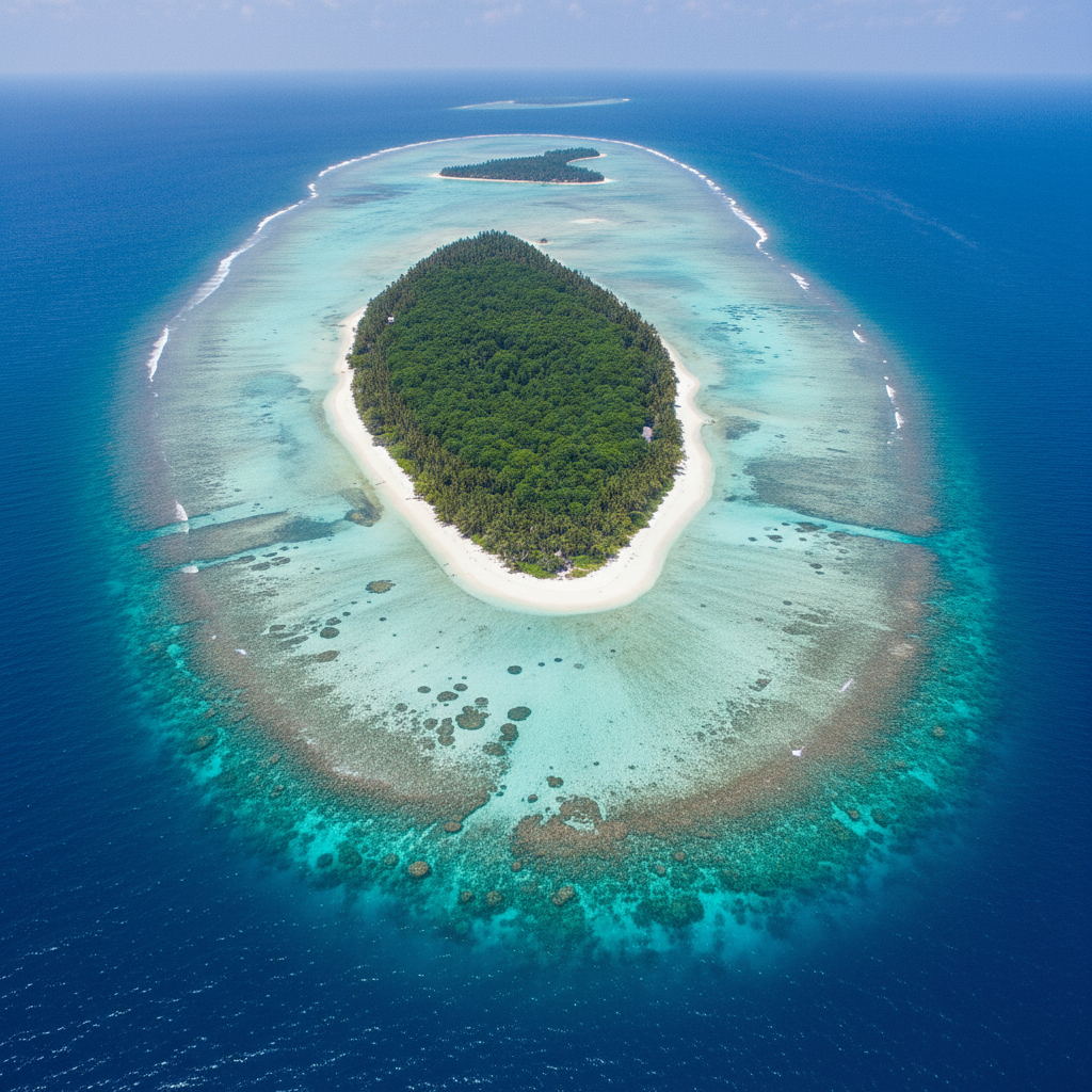 Aerial view of Dharavandhoo island